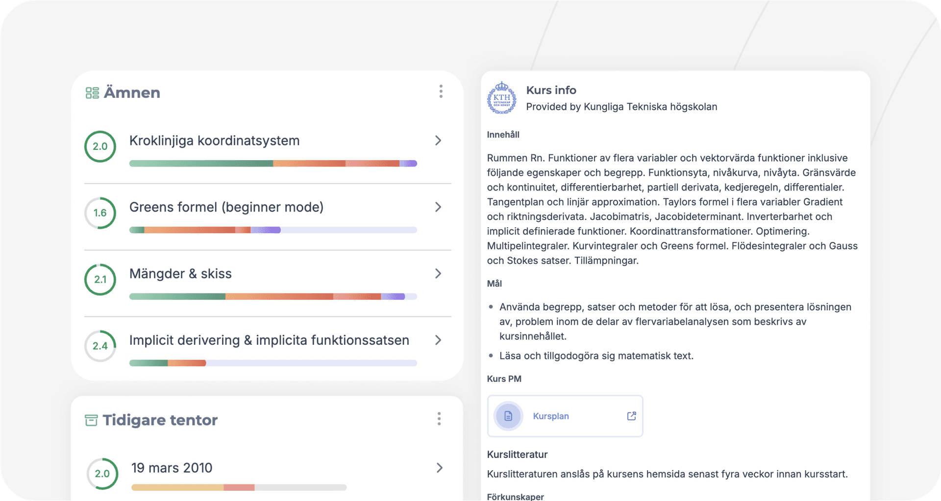 Course structure visualization