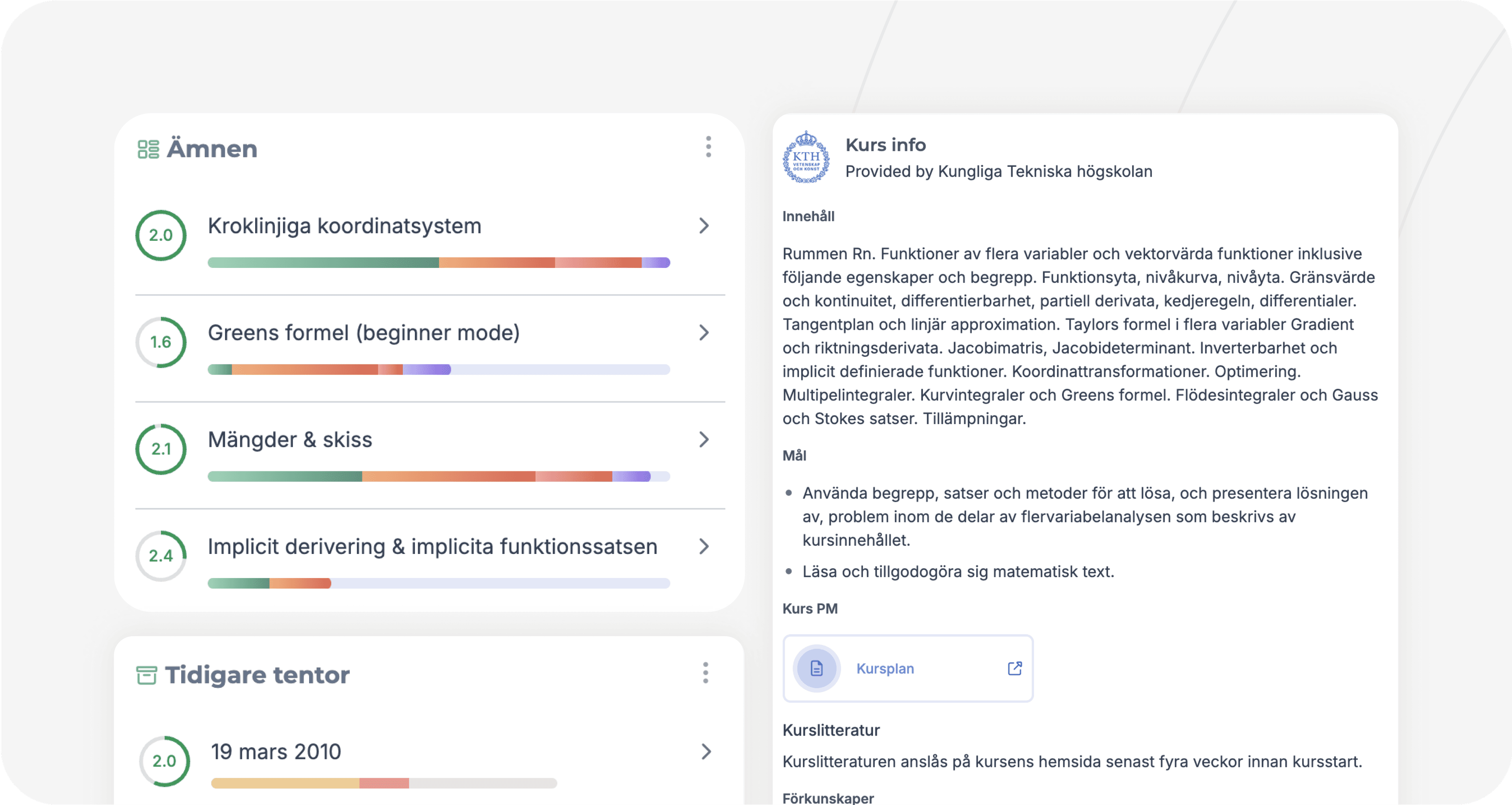 Course structure visualization
